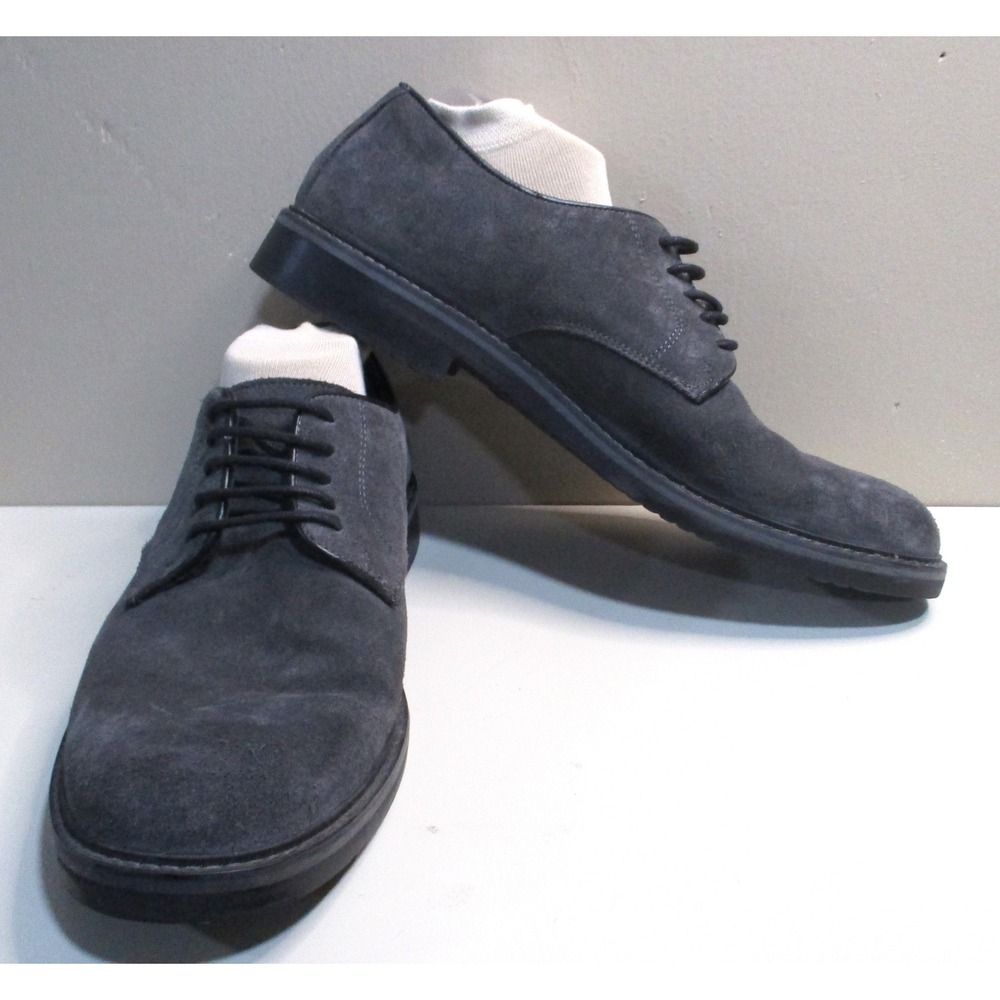 1901 Mens Grey Suede Derby Shoes Made in Italy Leather Lace Up Dress Shoes Sz 13 - Picture 2 of 9